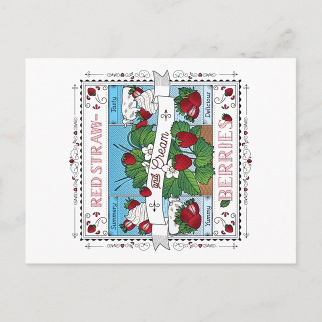 Festiva Fresas y crema / postal (Anverso)