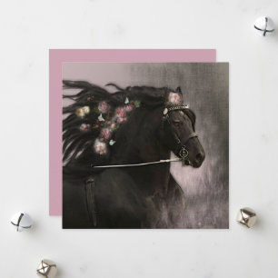 Festiva Frisia de caballo negro - Tarjeta de saludo