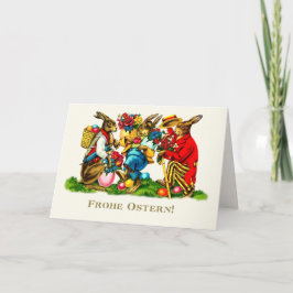 Festiva Frohe Ostern. Tarjeta de Pascua en alemán
