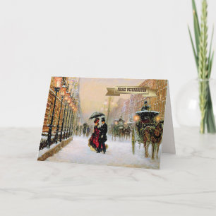 Festiva Frohe Weihnachten. Tarjeta de navidades en alemán
