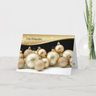 Festiva Frohe Weihnachten. Tarjeta de navidades en alemán