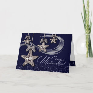 Festiva Frohe Weihnachten. Tarjeta de navidades en alemán