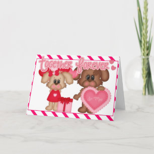 Festiva Fuerte amor de los Cachorros San Valentín Tarjeta