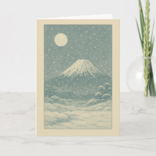 Festiva Fuji-san en la tarjeta de Navidades japoneses de i
