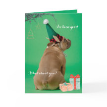 Fun Boxer Dog Navidades He sido una buena tarjeta 