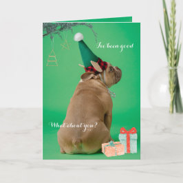 Festiva Fun Boxer Dog Navidades He sido una buena tarjeta