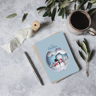 Festiva Fun Snowman Snowball - Tarjeta de felicitación nav