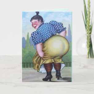 FESTIVA FUNNY BIG BUTT WOMAN FELIZ TARJETA DE CUMPLEAÑOS