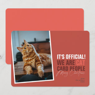 Festiva Funny Cat Navidades Tarjeta Navidades Red Meowy