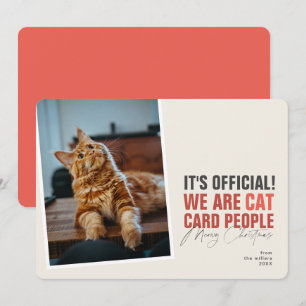 Festiva Funny Cat Navidades Tarjeta Navidades Red Meowy