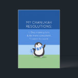 Festiva Funny Chanukah Hanukkah Resolución Tarjeta de vaca<br><div class="desc">Este Hanukkah/Chanukah dejó que nuestro lindo y caprichoso Pingüino le llevara una sonrisa a alguien que amas. Con una lista tonta de resoluciones (que incluso pueden ser editadas) si lo desea. Añade tu saludo personal al revés. Después de todo, ¡el mejor regalo es el regalo de la risa! ¿Necesita ayuda...</div>