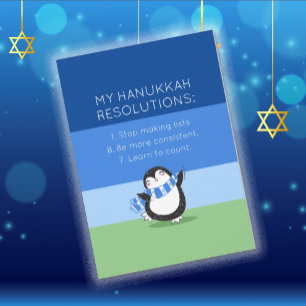 Festiva Funny Chanukah Hanukkah Resolución Tarjeta de vaca