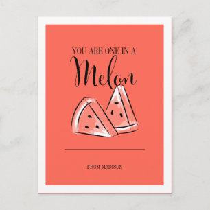 Festiva Funny Fruit Pun Melon Valentcard postal