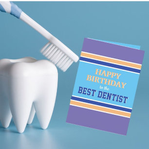 Festiva Funny Mejor Dentista Feliz Cumpleaños tarjeta