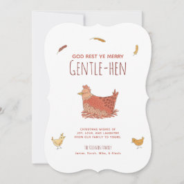 Festiva Funny Pun Chicken Navidades foto tarjeta de vacaci