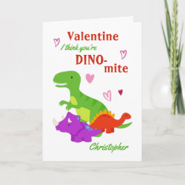 Festiva Funny tarjeta de dinosaurios El día de San Valentí