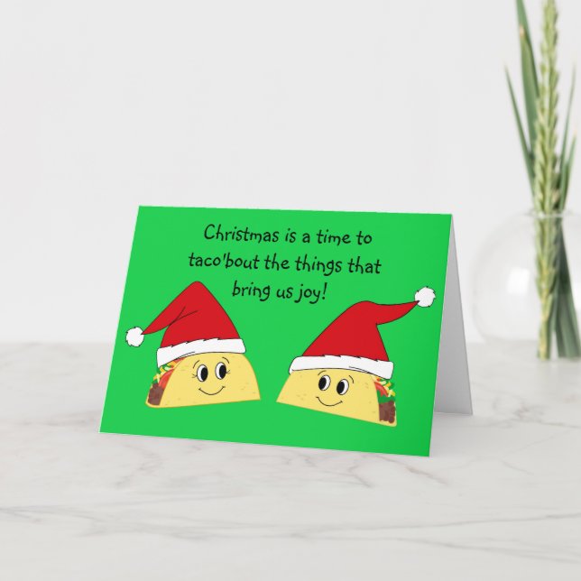 Festiva Funny tarjeta de Navidades de Taco (Anverso)