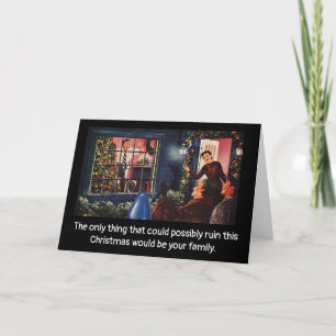 Festiva Funny Tarjeta de Navidades Retro