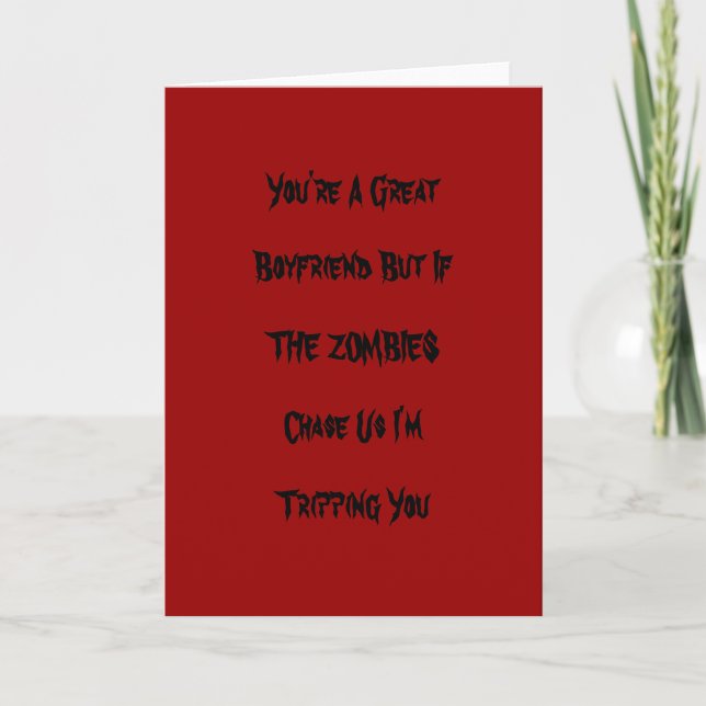 Festiva Funny tarjeta de San Valentín Zombie (Anverso)