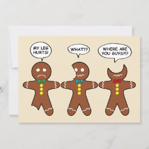 Festiva Funny tarjeta de vacaciones Gingerbread Men