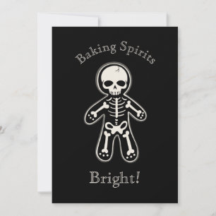 Festiva Funny Tarjeta de vacaciones Gótica Skeleton Ginger