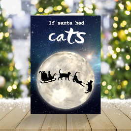 Festiva Funny tarjeta de vacaciones para Navidades de gato