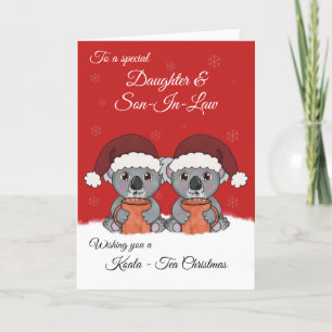 Festiva Funny tarjeta de vacaciones para Navidades Koala