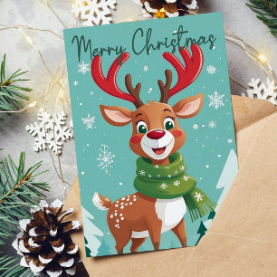Festiva Funny tarjeta de vacaciones para renos de Navidade