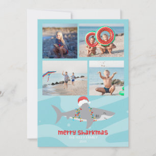 Festiva Funny tarjeta de vacaciones plana de Navidades de 