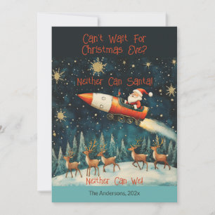 Festiva Funny tarjeta de vacaciones plana de Navidades San