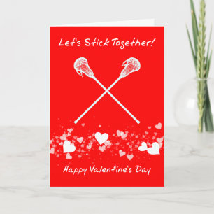 Festiva Funny Tarjeta El día de San Valentín Lacrosse, Per