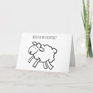 Festiva FUNNY Valentine Sheep Wooly sé mi tarjeta de San V
