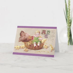 Festiva Gallina enfadada y tarjeta de pascua traviesa del