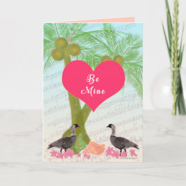 Festiva Gansos Tarjeta del día de San Valentín-Hawaianos