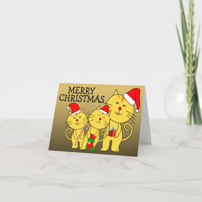 Festiva Gato de la tarjeta navideña (Anverso)