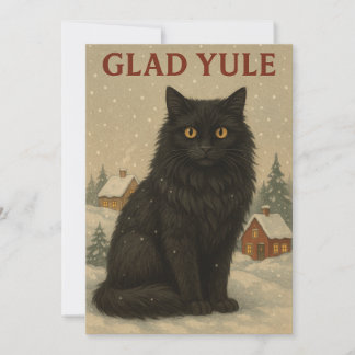 Festiva gato de Yule tarjeta de Yule 