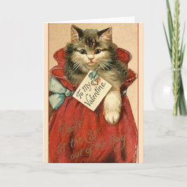 Festiva Gato del Victorian en tarjeta del el día de San