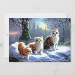 Festiva Gato, gatos en la tarjeta de Navidades de nieve