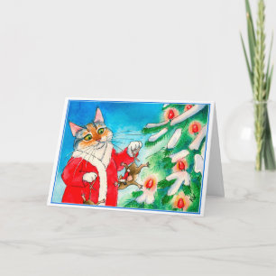 Festiva Gato lindo, ratones, tarjeta de felicitación del