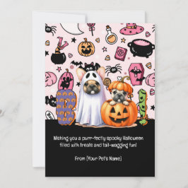 Festiva Gato Negro de Halloween Tarjeta de Saludo para Mas