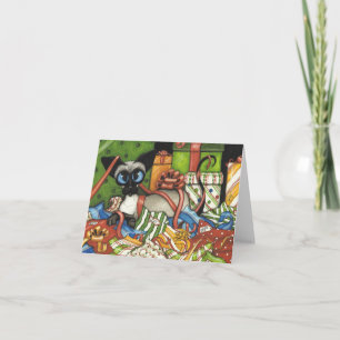 Festiva Gato siamés por tarjeta de Navidades BiHrLe