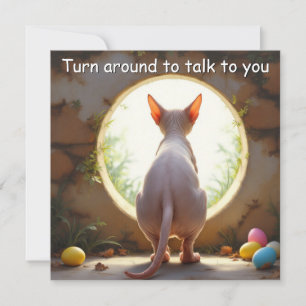 Festiva Gato Sphynx - Tarjeta de vacaciones de Pascua