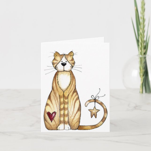 Festiva Gato - Tarjeta de San Valentín (Anverso)