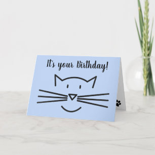 Festiva Gato Whiskers Diseño Tarjeta de Saludo