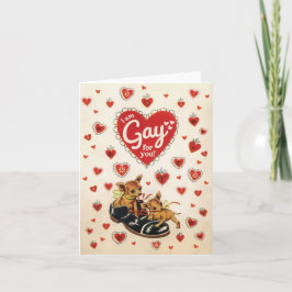 Festiva GAY PARA TI - tarjeta de San Valentín retro linda 