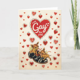 Festiva GAY PARA TI - tarjeta de San Valentín retro linda