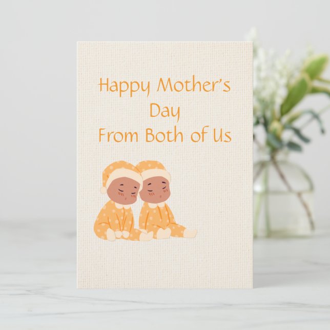 Festiva Gemelos llorosos feliz tarjeta del día de la madre (Anverso de pie)