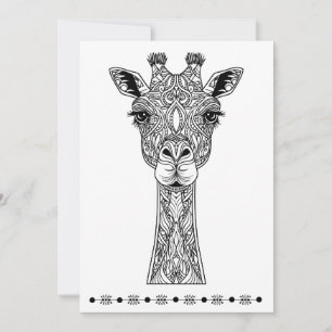 Festiva Giraffe, impresión y tarjeta de color, pensando en