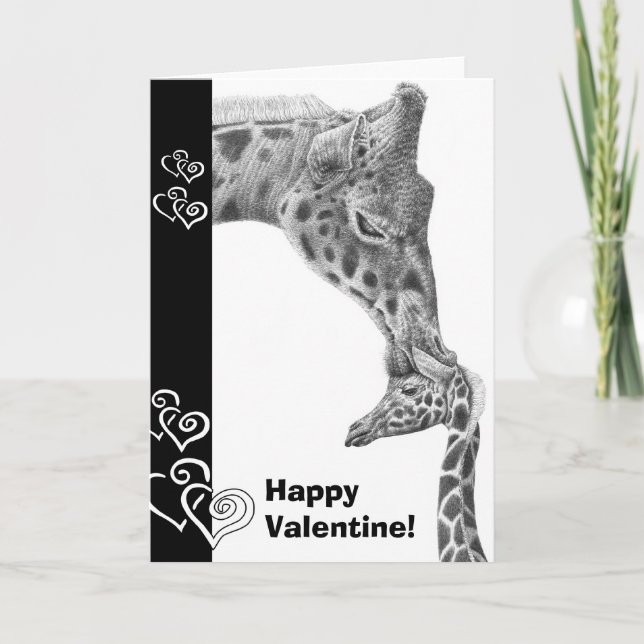 Festiva Giraffe y la dulce tarjeta de San Valentín (Anverso)