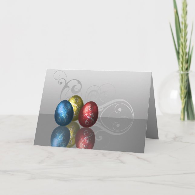 Festiva Glamour Eggs de Pascua - Tarjeta de felicitación (Anverso)